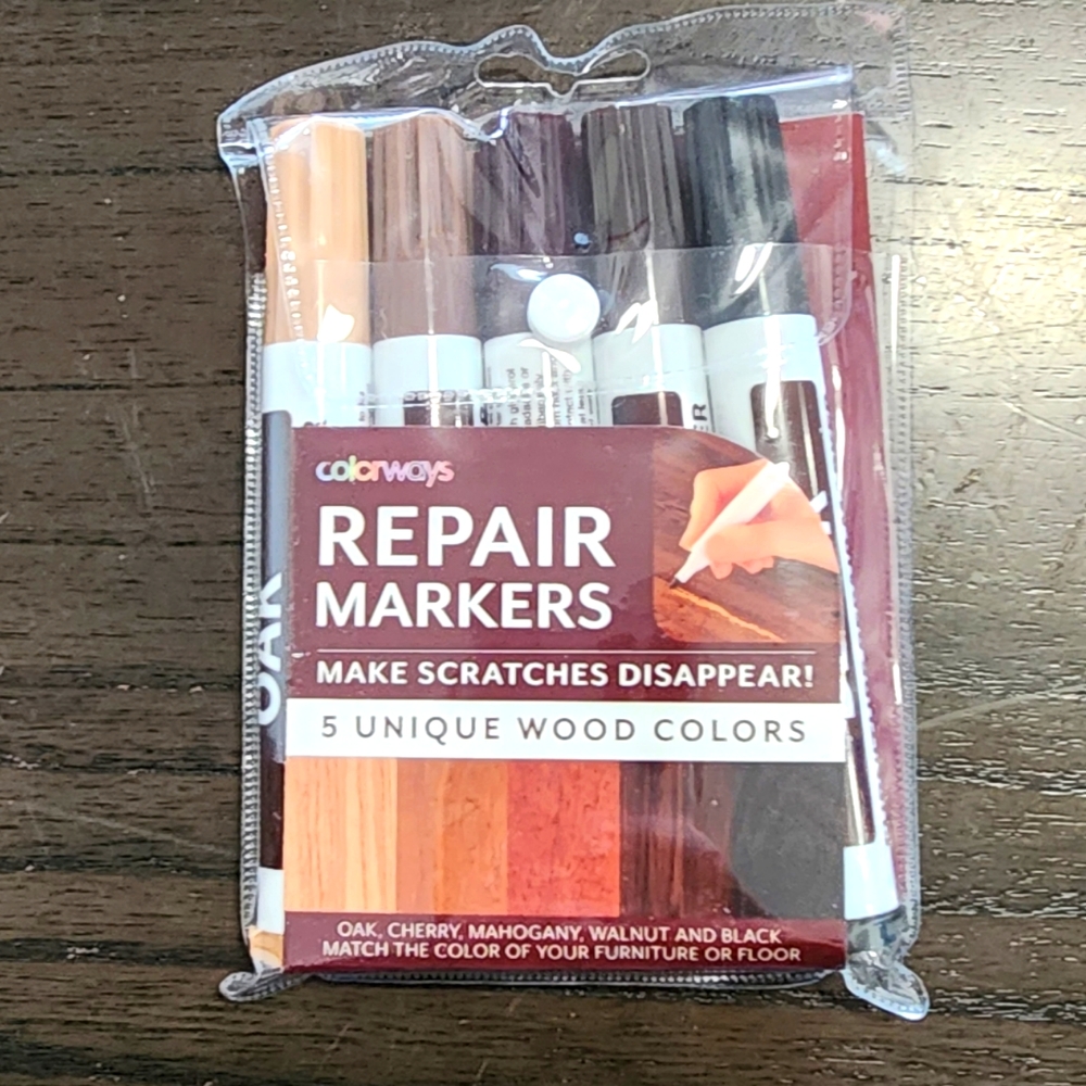 COLORWAYS WOOD REPAIR MARKER KIT 5 UNIQUE WOOD COLORS.